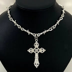 Barbed Wire Iron Heart Choker — Stainless Steel