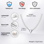 Imitation Pearl Beaded Necklace — OT Buckle Neck Chain