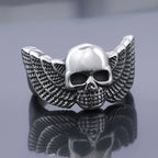Angel Wings Skull Ring — Stainless Steel