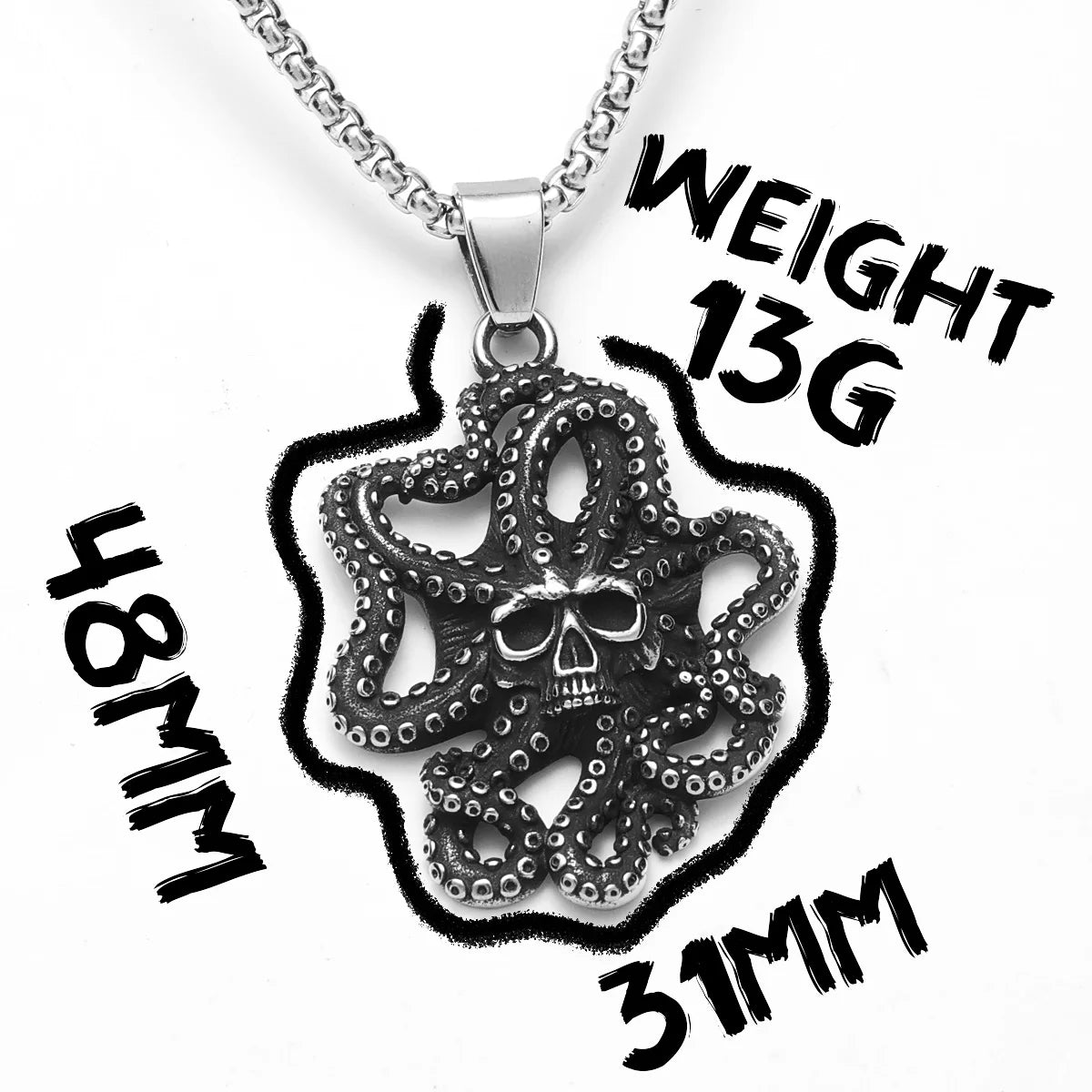 Skull Octopus Tentacles Men Necklace With Pendant Stainless Steel Jewelry for Male Women Punk Hip Hop Accessories Gift Wholesale