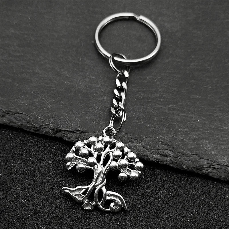 Tree Of Life Silver Pendant Key Hollow Plant Bag