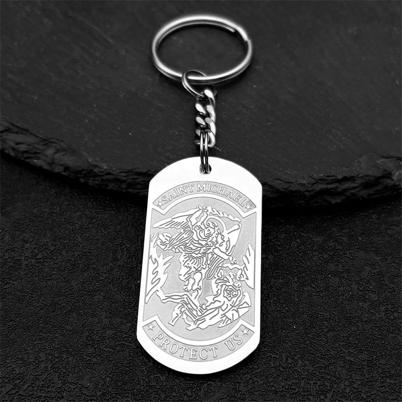 Key Gold Pendant Saint Michael Protect Archangel