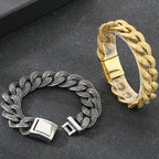 Retro 19MM Heavy Duty Cuban Link Chain Man Bracelet for Men Punk Gothic 316L Stainless Steel Jewelry Men's Bracelets