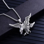Gold Eagle Pendant Necklace Stainless Steel