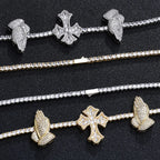 Cross Tennis Necklace Iced Out 5A CZ