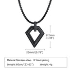 Hollow Geometric Square Pendant — Stainless
