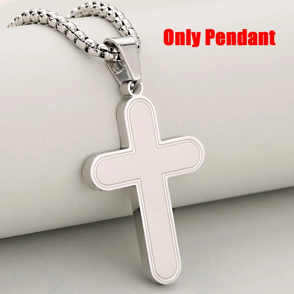 Cross Pendant Necklace — Stainless Steel