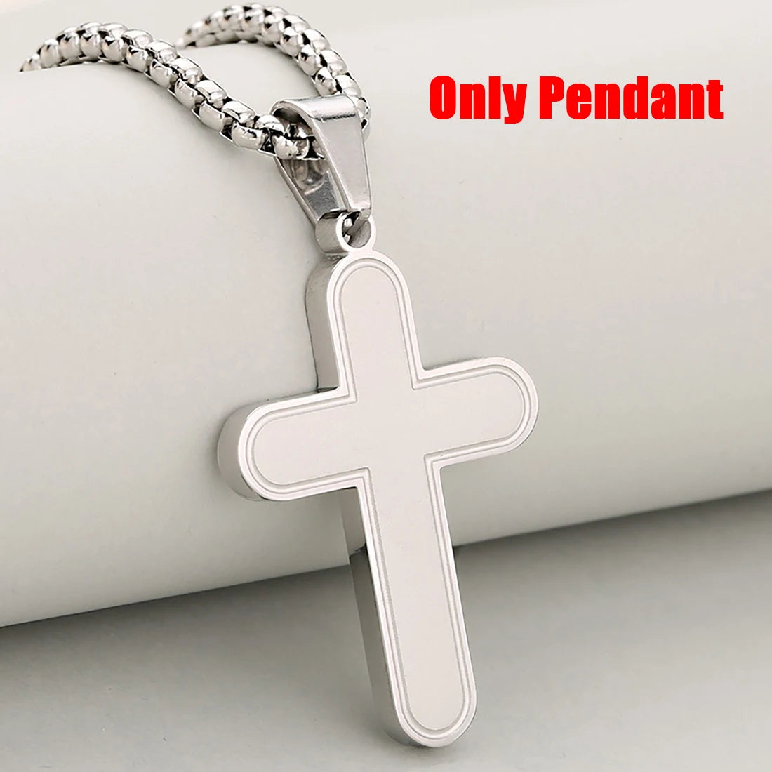 Cross Pendant Necklace — Stainless Steel