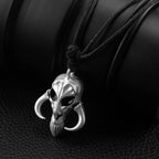 Retro Punk Skull Pendant Necklace Mandalorian Dragon Skull Same Unisex Sweater Chain Fashion Clothing Jewelry