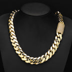 NY Hip Hop Bling Miami Cuban Link Necklace Bracelet For Men 8/12/15/20MM Brass Zircon Fashion Jewelry Party Gift