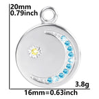 7Pcs No Fade Stainless Steel Wicca Moon Sun Egyptian Ankh Life Cross Pendant DIY Fatima Hand Turkish Evil Eye кулон Jewelry