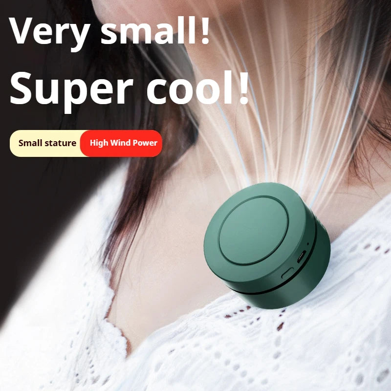 Portable Clip-on Bladeless Mini Fan, 3-Speed Rechargeable Personal Cooling Fan for Travel, Office, Outdoor, Sports