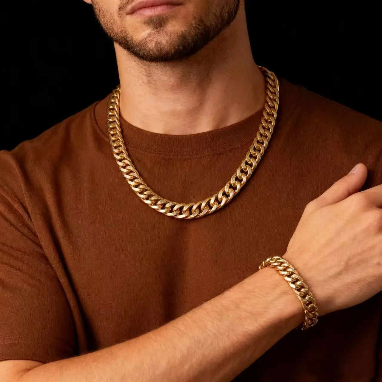 Cuban Gold Chain 10MM Curb Link Necklace