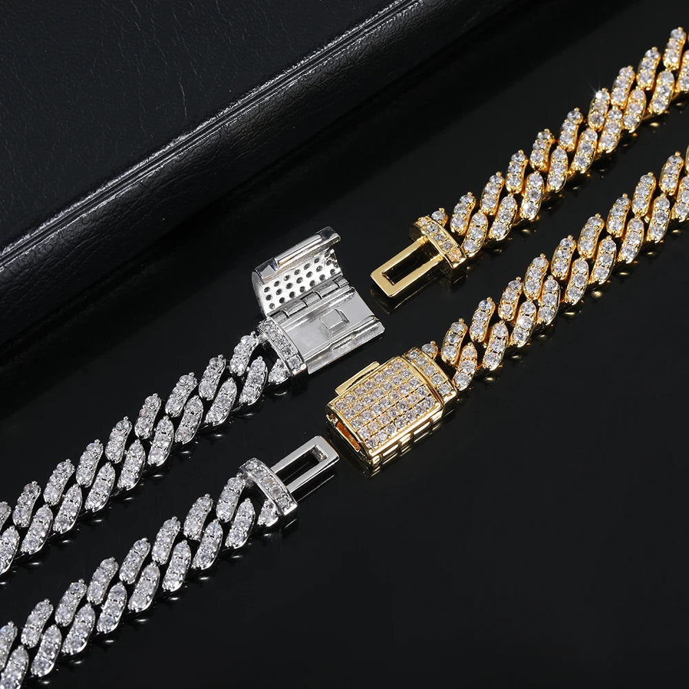Iced Out Cuban Chain Necklace Stainless Steel 8MM
