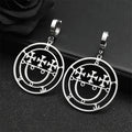 Baphomet Steel Earrings Sigeal Sigil Lucifer Dangle