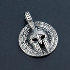 Spartan Mask Pendant 316L Stainless Steel Gothic Punk Viking Amulet Necklace For Men's Steel Color Adjustable Chain(50/60/70CM)