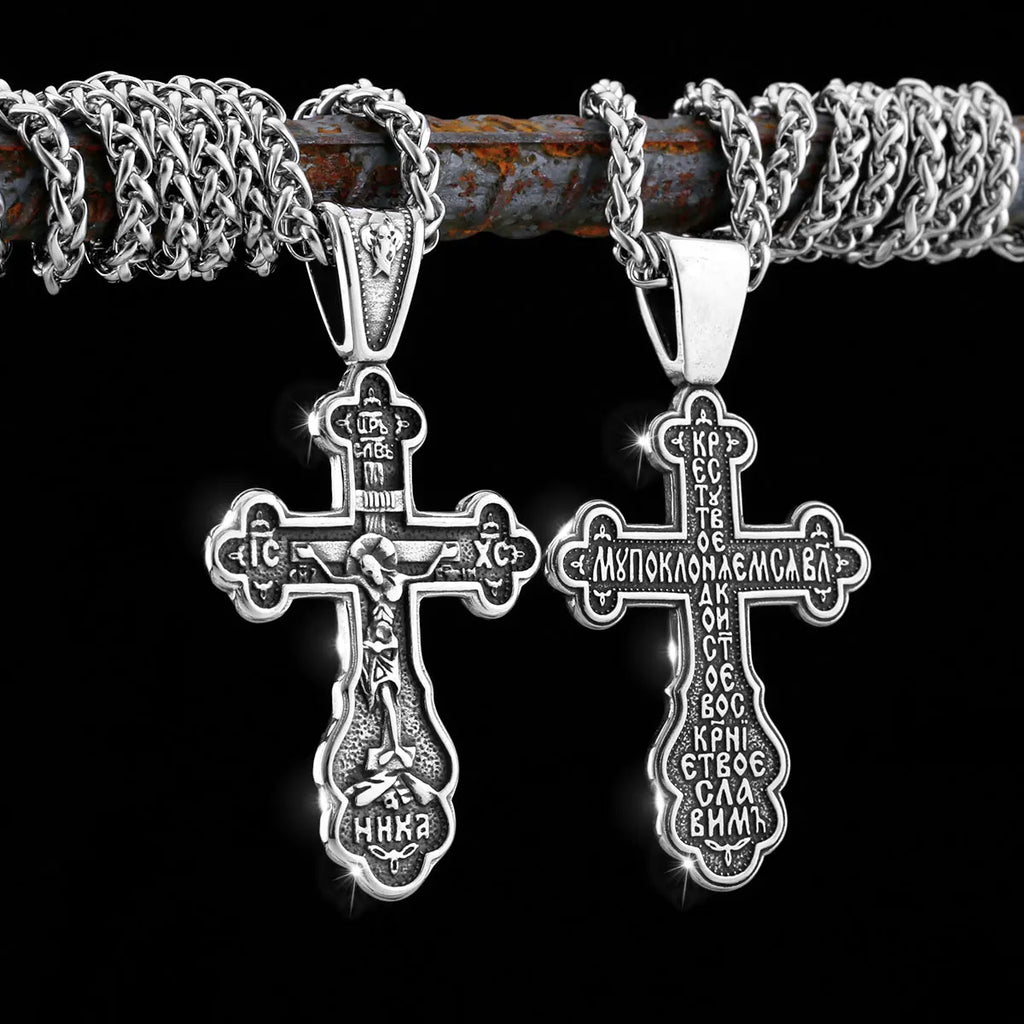 316L Stainless Steel Odin Vintage Men's Viking Necklace Nordic Religious Belief Jesus Valknut Cross Pendant Jewelry Unisex
