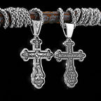 316L Stainless Steel Odin Vintage Men's Viking Necklace Nordic Religious Belief Jesus Valknut Cross Pendant Jewelry Unisex
