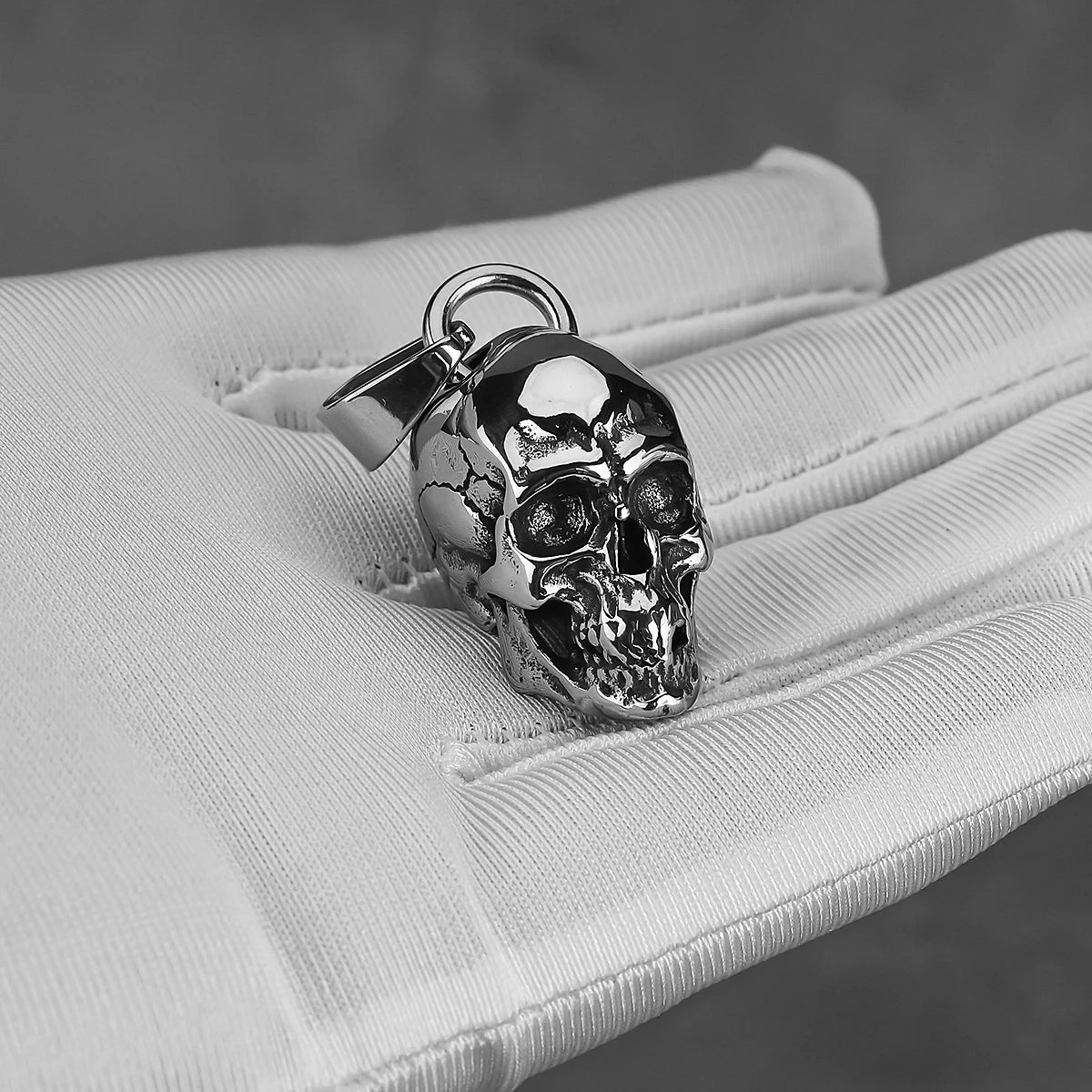 Gothic Skeleton Stainless Steel Pendant Necklace