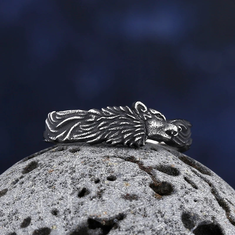 Vintage Viking Wolf Ring — Stainless Steel