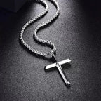 Collier Homme Spiritual Necklace - Male Minimalism Stainless Steel Jesus Cross Collar for Men Collar Hombre Jewelry Crosses