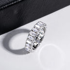 Iced Out Wedding Band Ring — 925 Silver