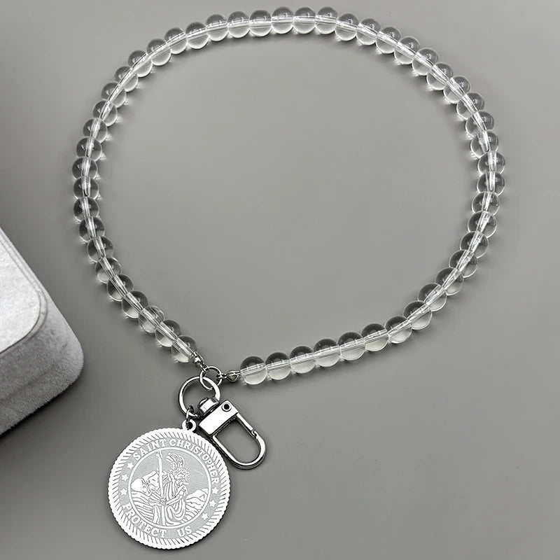 St. Christopher Medal Car Pendant Necklace — Stainless Steel