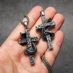 Cobra Cross Men Necklaces Stainless Steel Pendant Chain Women Fashion Jewelry Retro Snake Amulets Punk Accessories