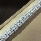 6mm Wide Cuban Link D Color VVS1 Moissanite Tennis Bracelet GRA Certified Pass Diamond Tester S925 Sterling Silver 18K