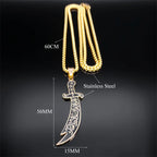 Zulfiqar Imam Ali Sword Necklace — Stainless Steel, Gold-Tone