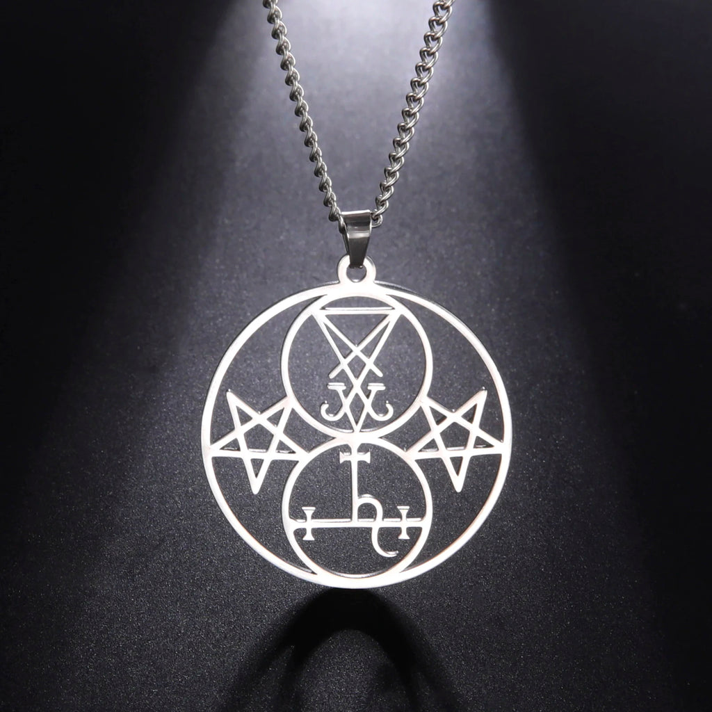 Sigil of Lucifer Lilith Seal Pendant Necklace — Stainless Steel