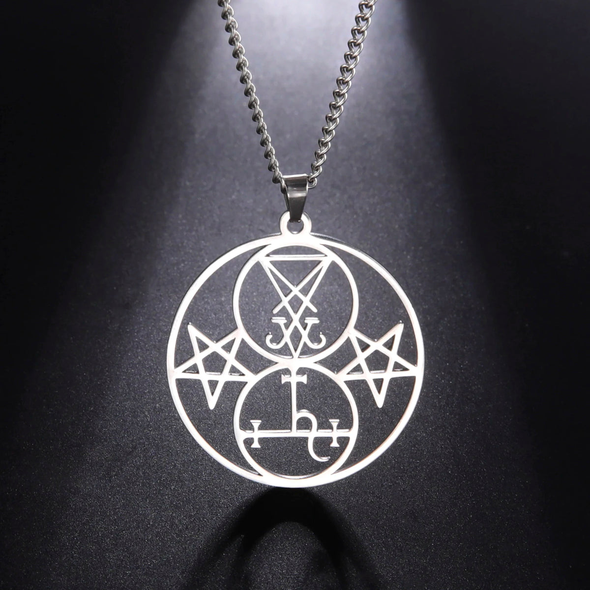 Sigil of Lucifer Lilith Seal Pendant Necklace — Stainless Steel