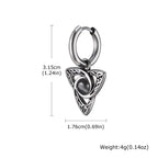 Viking Stone Triangle Huggie Hoop Earrings