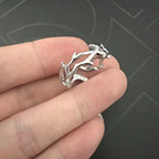 Fashion Goth Double Layer Rose Couple Rings for Men Women Retro Opening Stainless Steel Thorns Punk Finger Ring Jewelry
