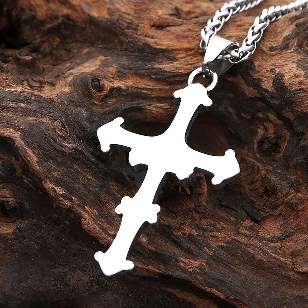 Cross Horus Eye Steel Pendant Vintage Egyptian