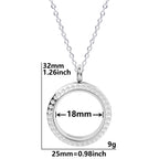 Round Pendant Necklace Locket Charm Stainless Steel Necklaces For Women Men Jewelry Chain Around Neck Necklace Decoration Gifts