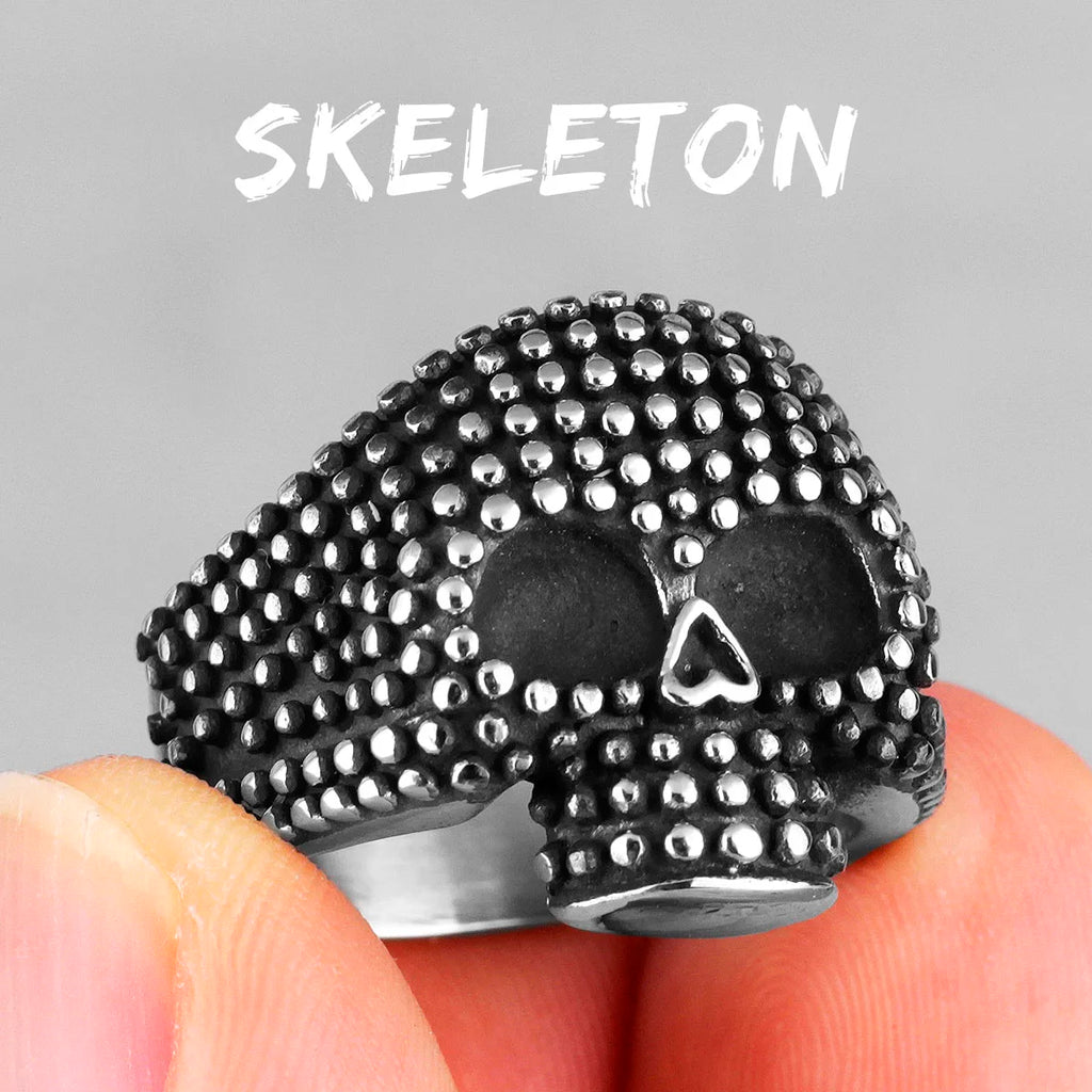 Various Skull Rings 316L Stainless Steel Men Skulls Ring Simple Skeleton Punk Rock Party for Rider Male Friend Jewelry Best Gift