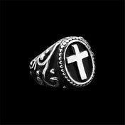 Polishing Cross Biker Punk Ring — Stainless Steel
