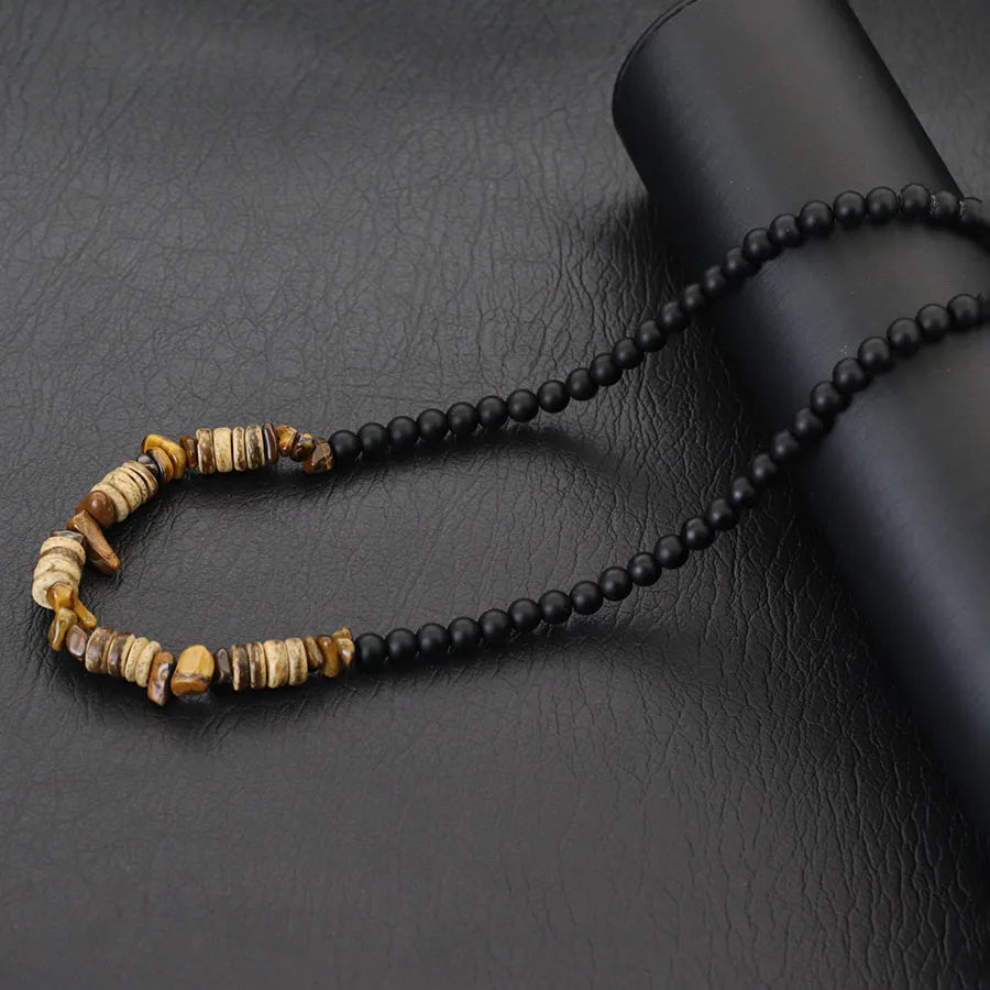Wood Beads Pendant Necklace — 20"