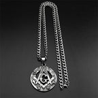 Steel Pendant Vintage Masonic Freemason Symbol