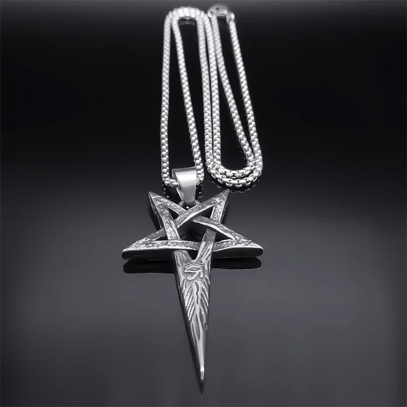 Eye of Horus Pentagram Stainless Steel Pendant Necklace