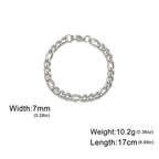 My Shape Fashion Cuban Chain Men Bracelet Stainless Steel 3/5/7/9mm Width Chain Bracelets Figaro Chain Boy Wrist Jewelry Couple