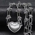 Heart Pendant Necklace Set — Stainless Steel