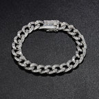 Luxury Solid Platinum PT950 Ladder Square Diamond Cuban Bracelet ins Hip Hop Men's and Women's Bracelet