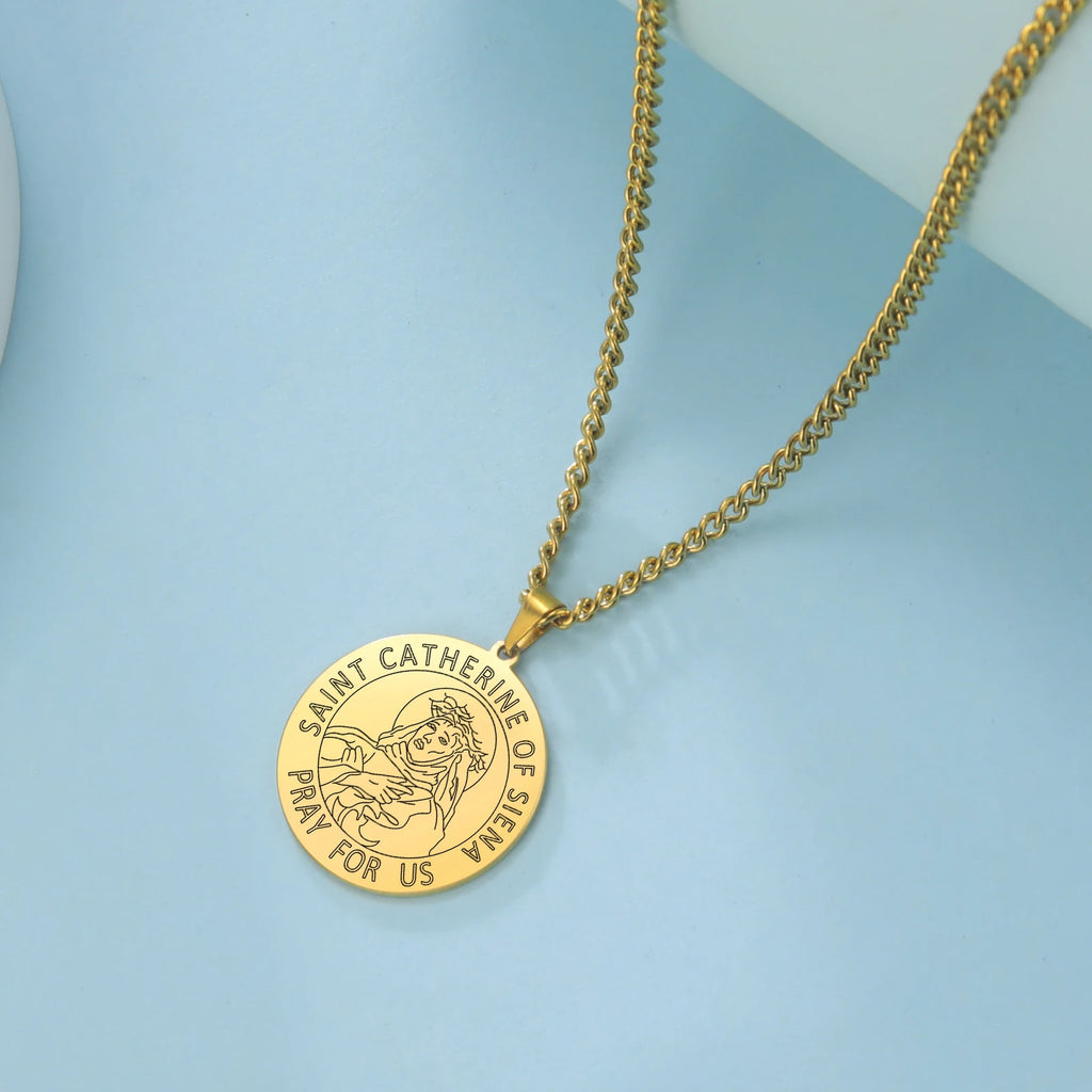 Dawapara Saint Christopher Medal Necklace Jesus Truet In You Amulet Catholic Jewelry Travelers Driver Gifts Stainless