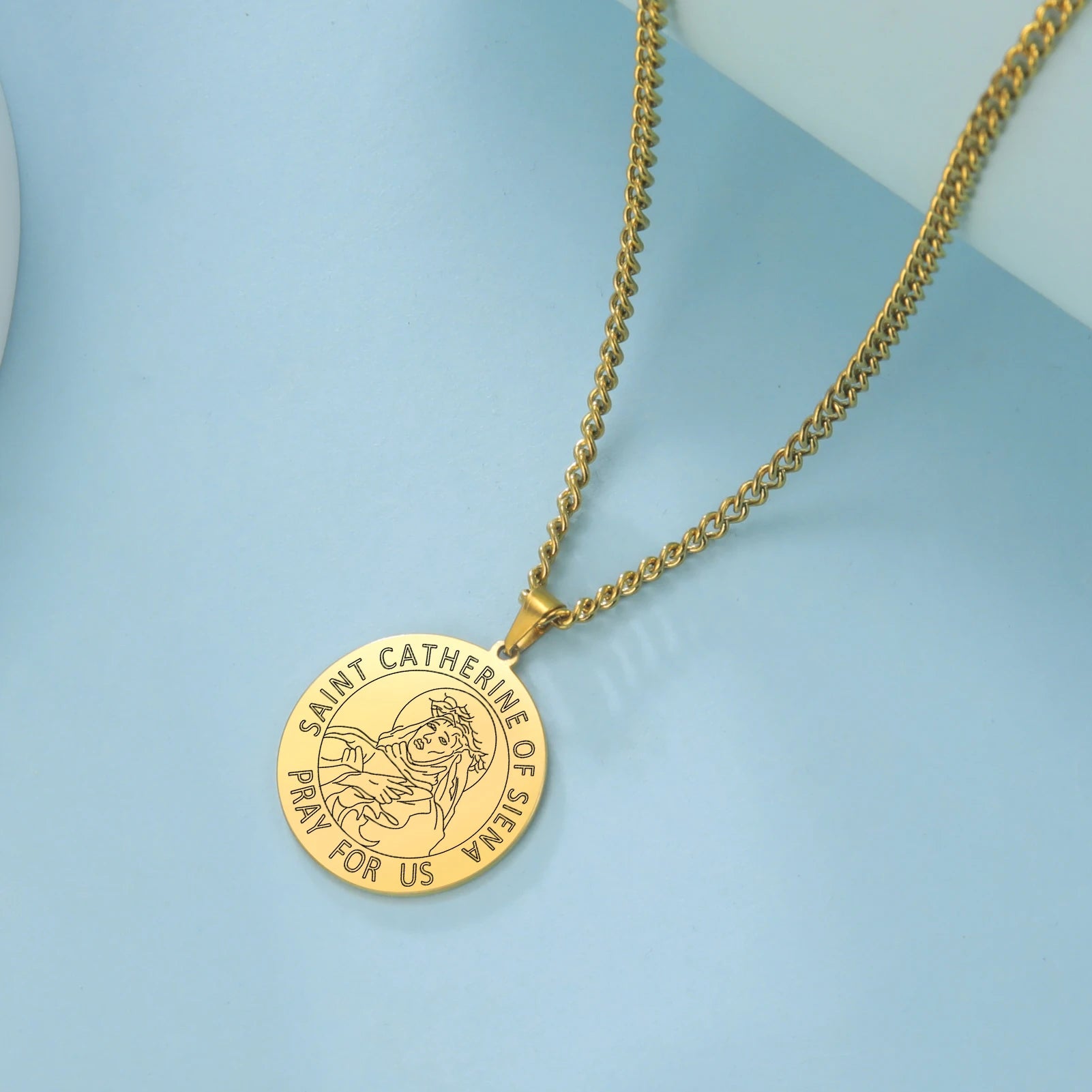 Dawapara Saint Christopher Medal Necklace Jesus Truet In You Amulet Catholic Jewelry Travelers Driver Gifts Stainless