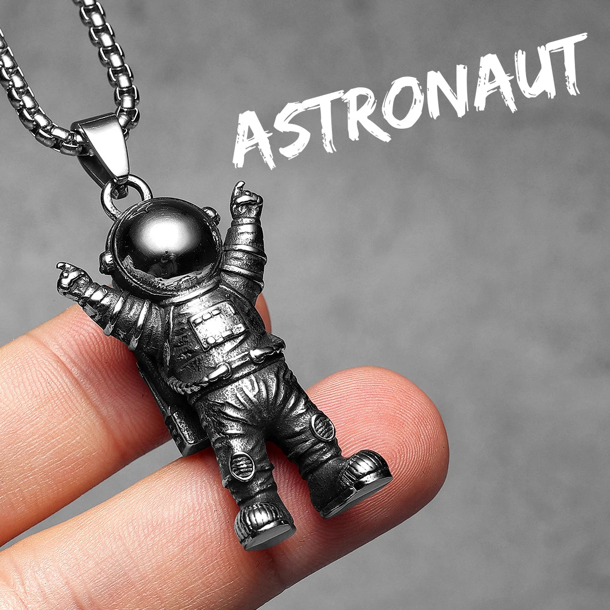Astronaut Pendant Necklace — Stainless Steel