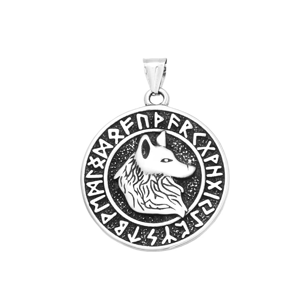 Viking Wolf Head Pendant — Stainless Steel