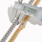 Gold Cuban Bracelet Iced Out 12MM Monaco 18K