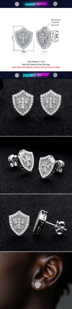 Iced Out Cross Stud Earrings — 925 Silver